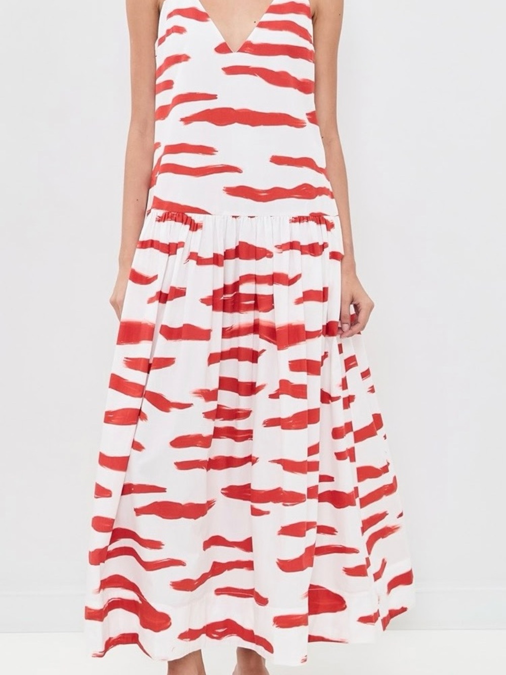 Women's White & Red Striped Dress NWT